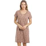 Camille Nightgowns Camille Multi Coloured Polka Dot Light Cotton Nightdress - Brown