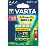 AAA (LR03) Batteries & Chargers Varta AAA Rechargable Accu 800mAh 4-pack