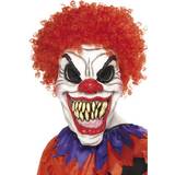 Red Head Masks Fancy Dress Smiffys Scary Clown Mask Foam Latex With Hair