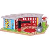 Wooden Toys Train Track Extensions Bigjigs Five Way Engine Shed