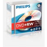 +RW - DVD Optical Storage Philips DVD+RW 4.7GB 4x Jewelcase 5-Pack
