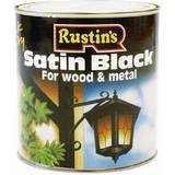 Rustins Quick Dry Satin Black Metal Paint, Wood Paint Black 1L