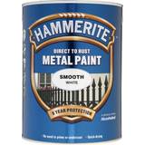 Hammerite Metal Paint - White Hammerite Direct to Rust Smooth Effect Metal Paint White 5L