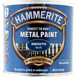Hammerite Blue - Outdoor Use Paint Hammerite Direct to Rust Smooth Effect Metal Paint Blue 0.25L