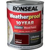 Ronseal 10 Year Weatherproof Wood Paint Brown 0.75L
