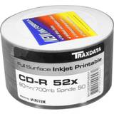 Traxdata CD-R White 700MB 52x Spindle 50-Pack Inkjet