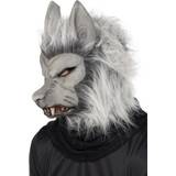 Grey Head Masks Fancy Dress Smiffys Werewolf Mask With Hair