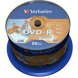DVD Optical Storage Verbatim DVD-R 4.7GB 16x Spindle 50-Pack Wide Inkjet