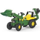 Plastic Pedal Cars Rolly Toys Tractor with Loader & Rear Digger