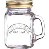 Kilner Handled Mini Glass Jar with Straw 14cl