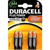 AAA (LR03) - Batteries Batteries & Chargers Duracell AAA Plus Power 4-pack