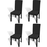 Loose Chair Covers vidaXL 131419 4pcs (Black) Loose Chair Cover Black