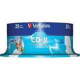 52x - CD Optical Storage Verbatim CD-R 700MB 52x Spindle 25-Pack Wide Inkjet