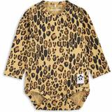 Leopard Bodysuits Children's Clothing Mini Rodini Basic Leopard Long Sleeve Body - Beige (1000001413)