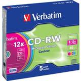 -RW - CD Optical Storage Verbatim CD-RW Colour 700MB 12x Slimcase 5-Pack