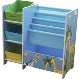 Multicoloured Bookcases Kid's Room Liberty House Toys Safari Book Display with Storage & Fabric Bins