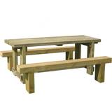 Forest Garden Picnic Tables Forest Garden Sleeper Bench incl. Refectory Table 1.8m