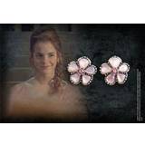 Noble Collection Harry Potter: Hermione's Yule Ball Pin Earrings - Silver/Pink
