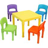Plastic Furniture Set Liberty House Toys Children's Multi Coloured Table & 4 Chairs Set
