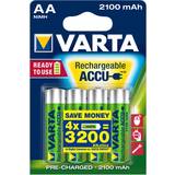 Varta Batteries - Rechargeable Standard Batteries Batteries & Chargers Varta Accu AA 2100mAh 4-pack