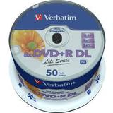 +R Optical Storage Verbatim DVD+R 8.5GB 8x Spindle 50-Pack Inkjet