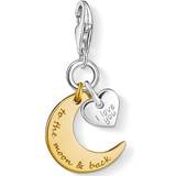 Gold Charms & Pendants Thomas Sabo Charm Club I Love You To The Moon Heart Charm Pendant - Gold/Silver