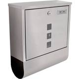 Tectake Letterboxes & Posts tectake Stainless steel mailbox with newspaper tube type 2