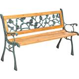 tectake Garden bench Marina made of wood and cast iron Garden Bench