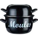 Dishwasher Safe Mussel Pots KitchenCraft World of Flavours with lid 24 cm