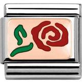 Nomination Composable Classic Link Red Rose Charm - Silver/Rose Gold/Red/Green