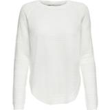 Only Women Tops Only Solid Knitted Pullover - White/Whitecap Gray