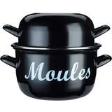 Induction Mussel Pots KitchenCraft Mediterranean Standard Mussel with lid 18 cm