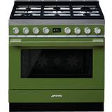 Smeg 90cm - Dual Fuel Ovens Gas Cookers Smeg CPF9GPOG Green