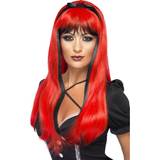 Red Long Wigs Fancy Dress Smiffys Bewitching Wig Red & Black