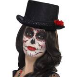 Smiffys Day of the Dead Top Hat Black with Roses