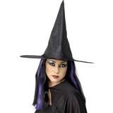 Women Hats Fancy Dress Smiffys Witch Hat Black Shiny