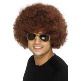 Around the World Short Wigs Fancy Dress Smiffys 70's Funky Afro Wig Brown