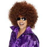 Around the World Short Wigs Fancy Dress Smiffys Afro Wig Mega Huge Brown
