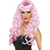 Halloween Long Wigs Fancy Dress Smiffys Siren Wig Pink