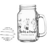 Transparent Glass Jars with Straw Kilner Shake & Make Glass Jar with Straw 54cl