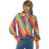 Shirts Fancy Dresses Fancy Dress Smiffys 1970's Rainbow Colour Shirt