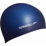 Blue Swim Caps Speedo Plain Flat Silicone Beanie Sr