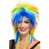 Short Wigs Fancy Dress Smiffys 80's Rainbow Punk Wig Multi-Coloured