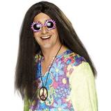 Hippie Long Wigs Fancy Dress Smiffys Hippy Wig Brown