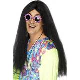 Hippie Long Wigs Fancy Dress Smiffys Hippy Wig Black