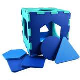 Magni Jigsaw Puzzles Magni Floor Puzzle in Foam w. Shapes Blue 6 Pieces