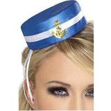 Blue Hats Fancy Dress Smiffys Pill Box Sailor Hat White