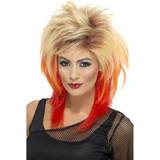 Red Short Wigs Fancy Dress Smiffys 80's Mullet Wig Blonde