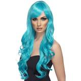 Blue Long Wigs Fancy Dress Smiffys Desire Wig Aqua