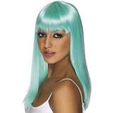Turquoise Long Wigs Fancy Dress Smiffys Glamourama Wig Neon Aqua